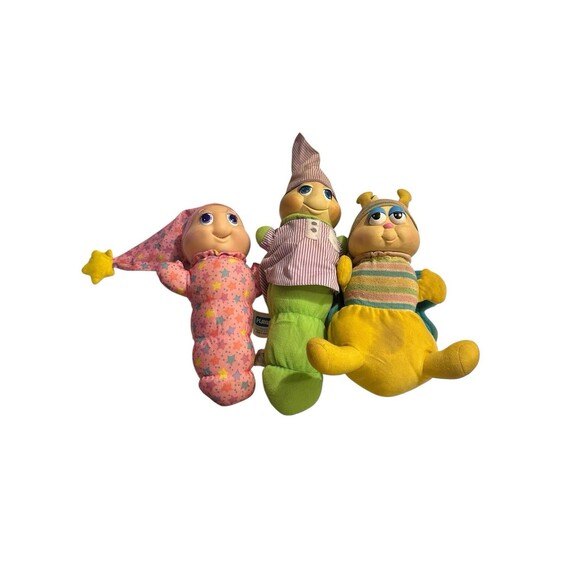 3 VTG 80s Playskool 11” GloWorm Nightgown Stars & GlowBug - Picture 2 of 16